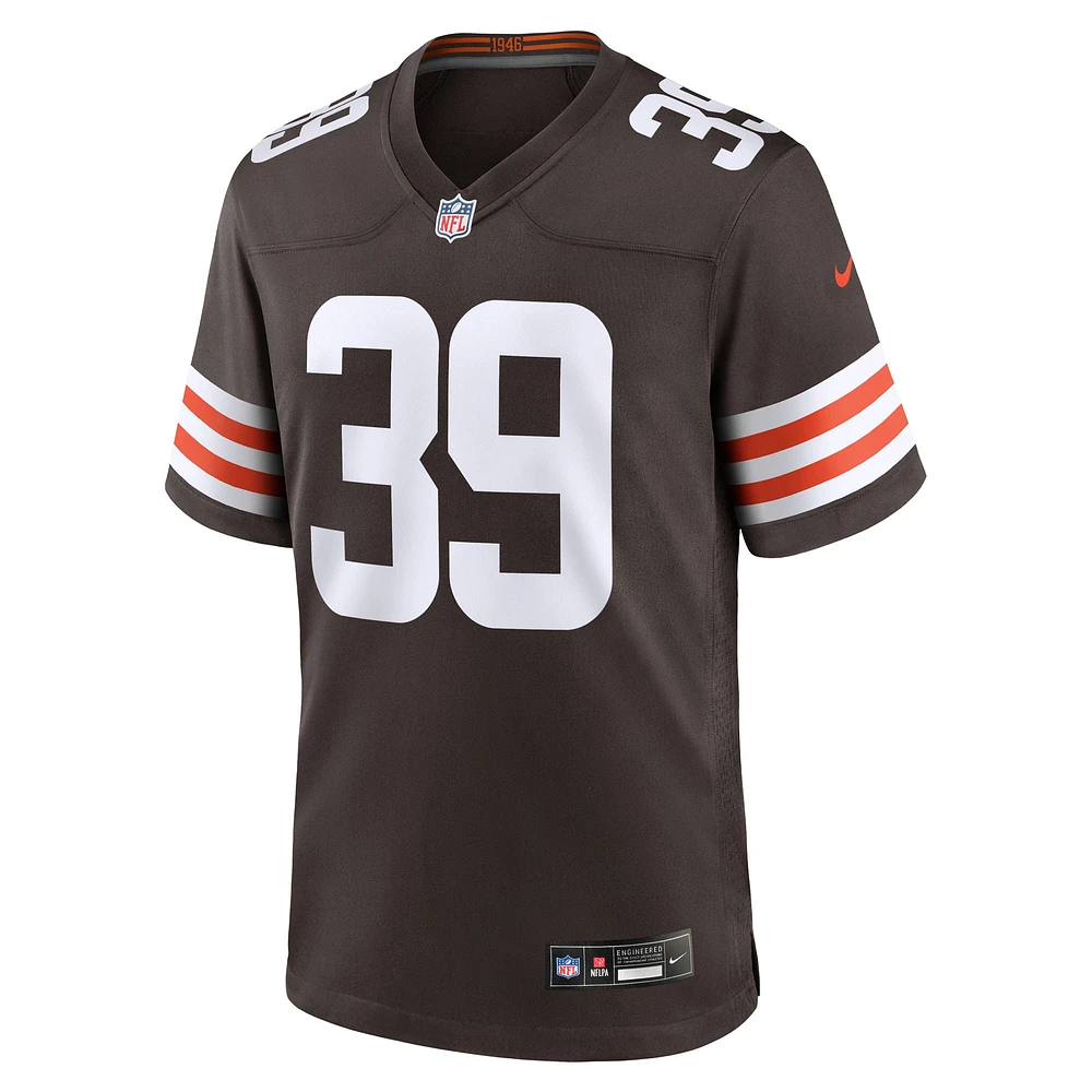 Maillot de match Nike Khaleke Hudson Brown pour homme des Cleveland Browns