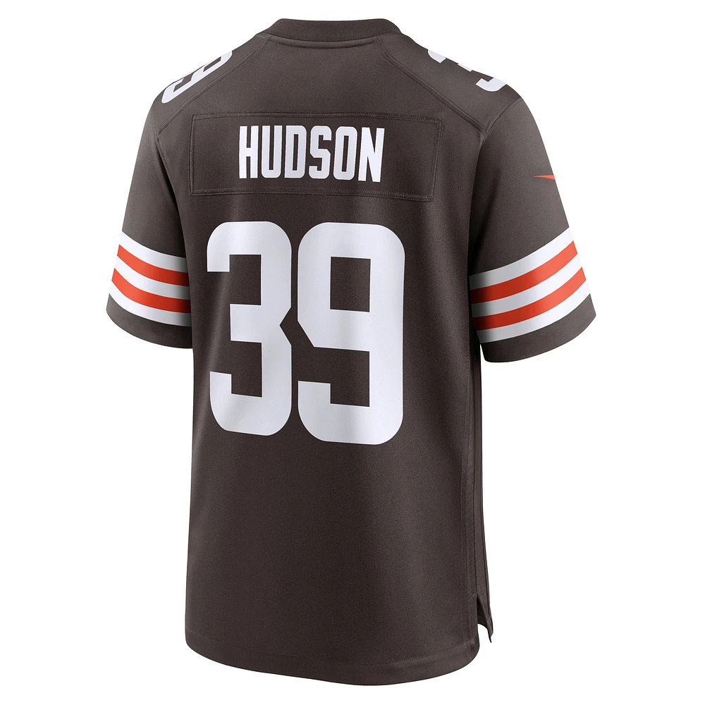 Maillot de match Nike Khaleke Hudson Brown pour homme des Cleveland Browns