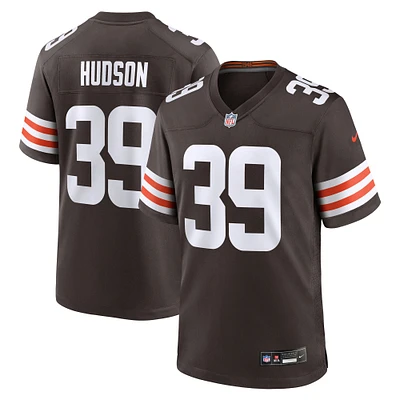 Maillot de match Nike Khaleke Hudson Brown pour homme des Cleveland Browns