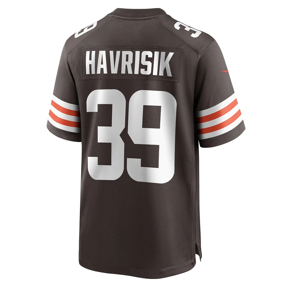 Men's Nike Lucas Havrisik  Brown Cleveland Browns Team Game Jersey