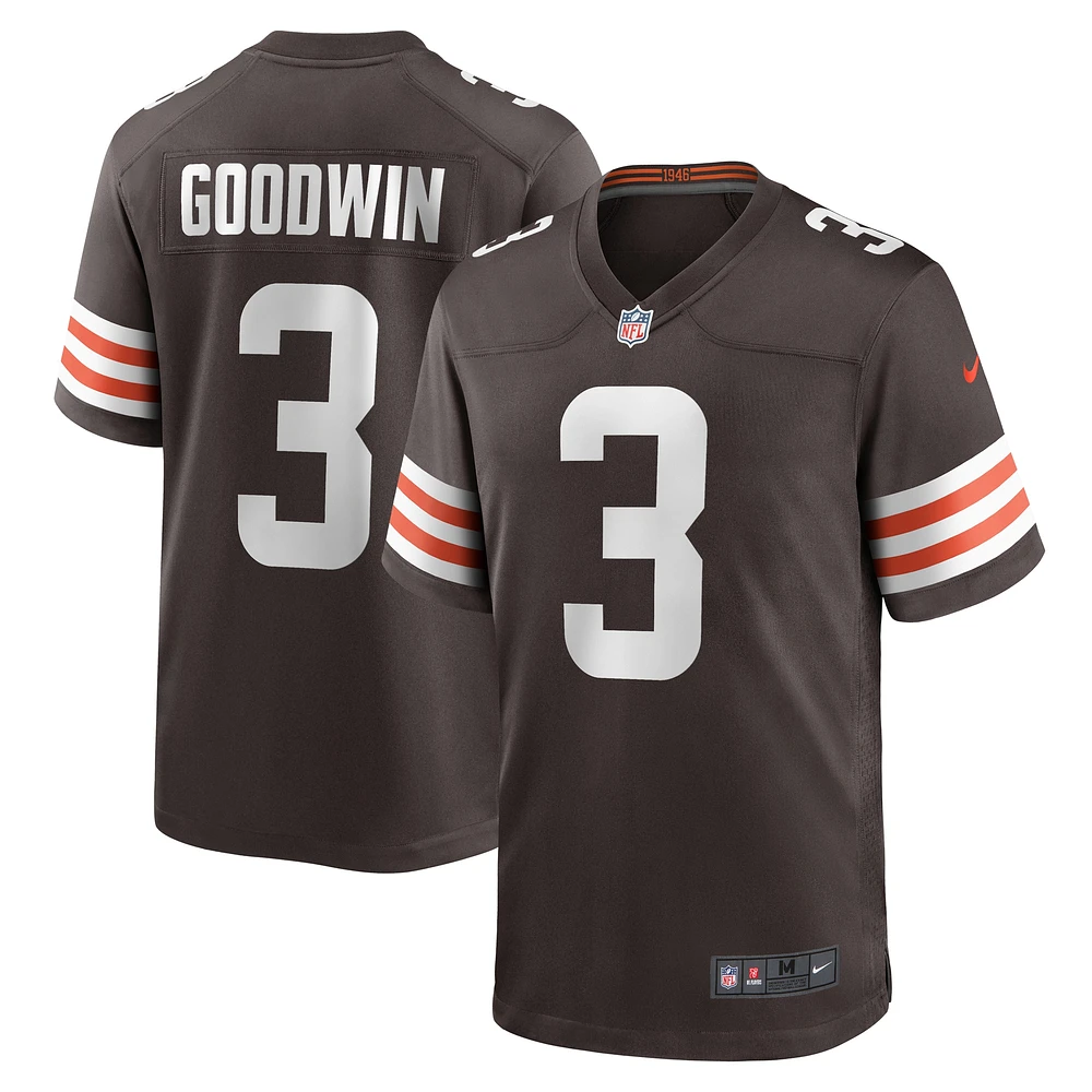 Maillot de match Nike Marquise Goodwin marron pour hommes des Cleveland Browns