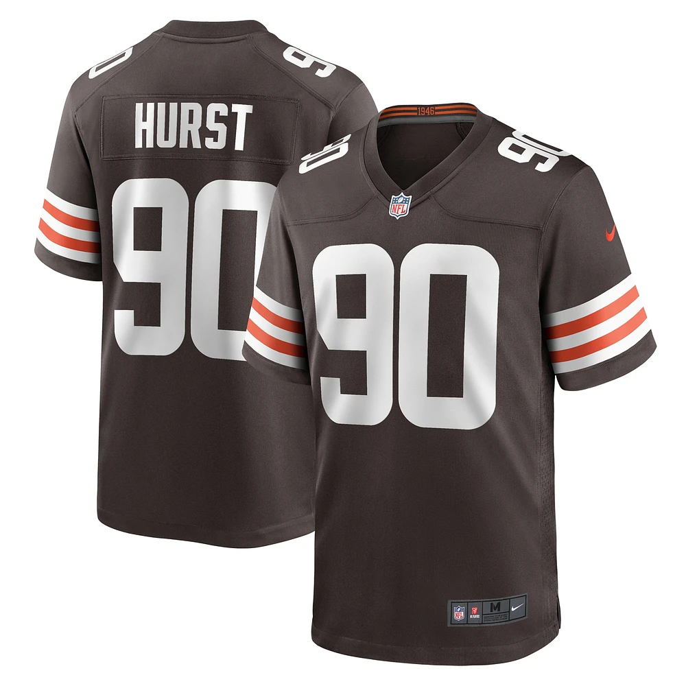 Maillot Nike Maurice Hurst pour homme, marron, joueur de match des Cleveland Browns