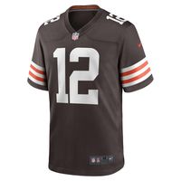 Men's Nike Michael Woods II Brown Cleveland Browns Game Player Jersey