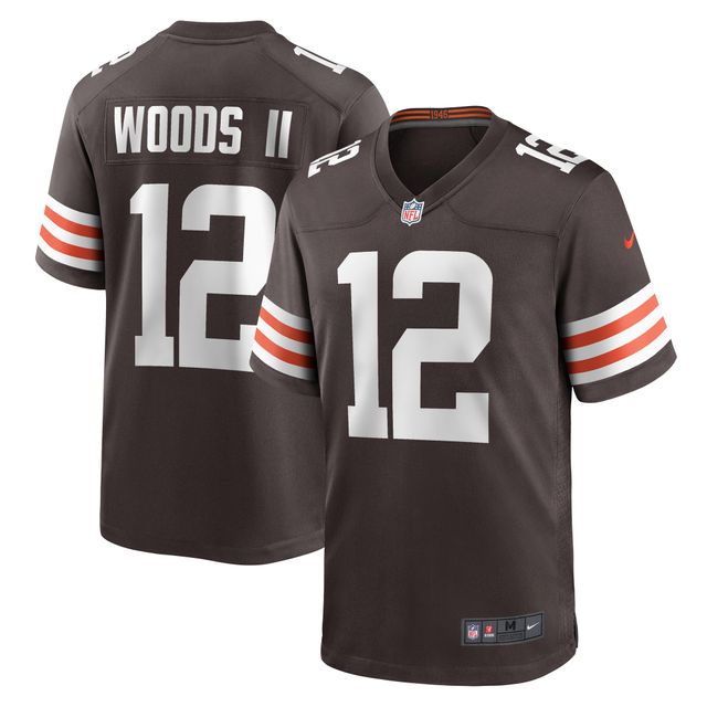 Maillot Nike Michael Woods II pour homme, joueur de match des Cleveland Browns, marron