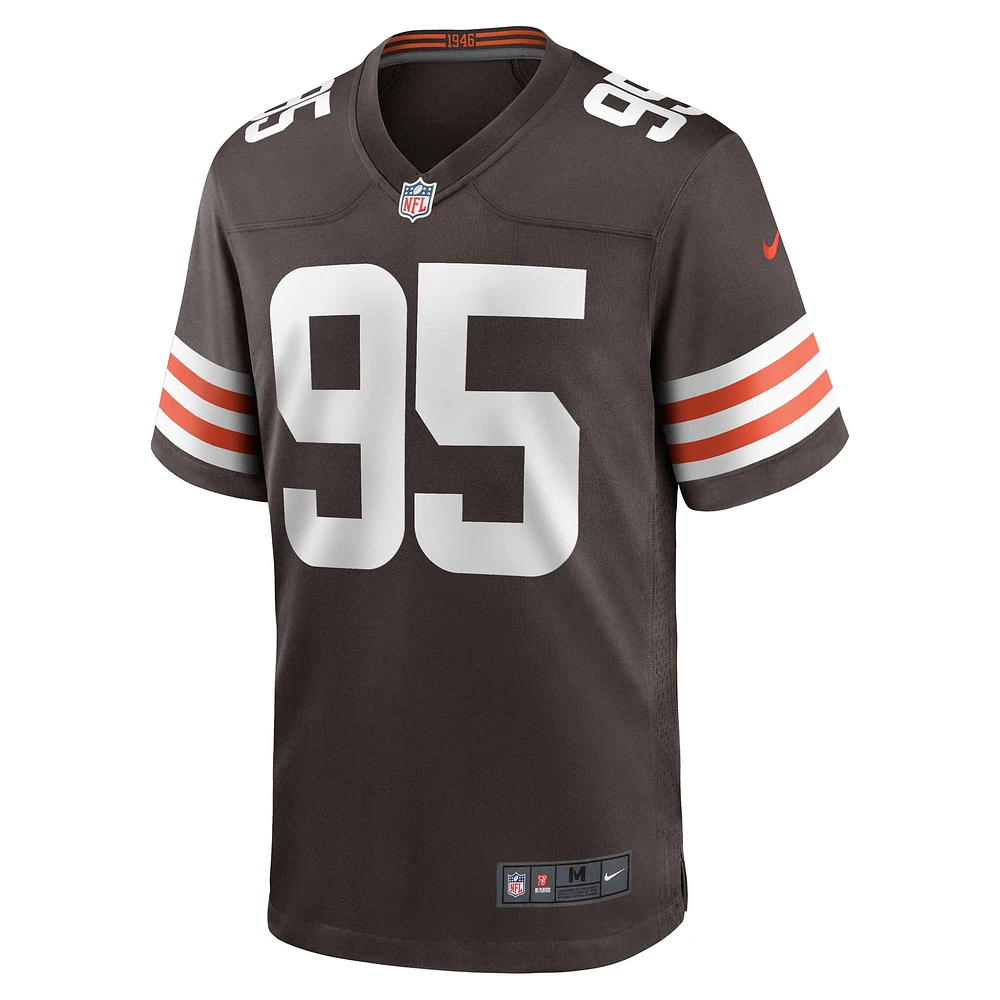 Men's Nike Myles Garrett Brown Cleveland Browns Game Jersey