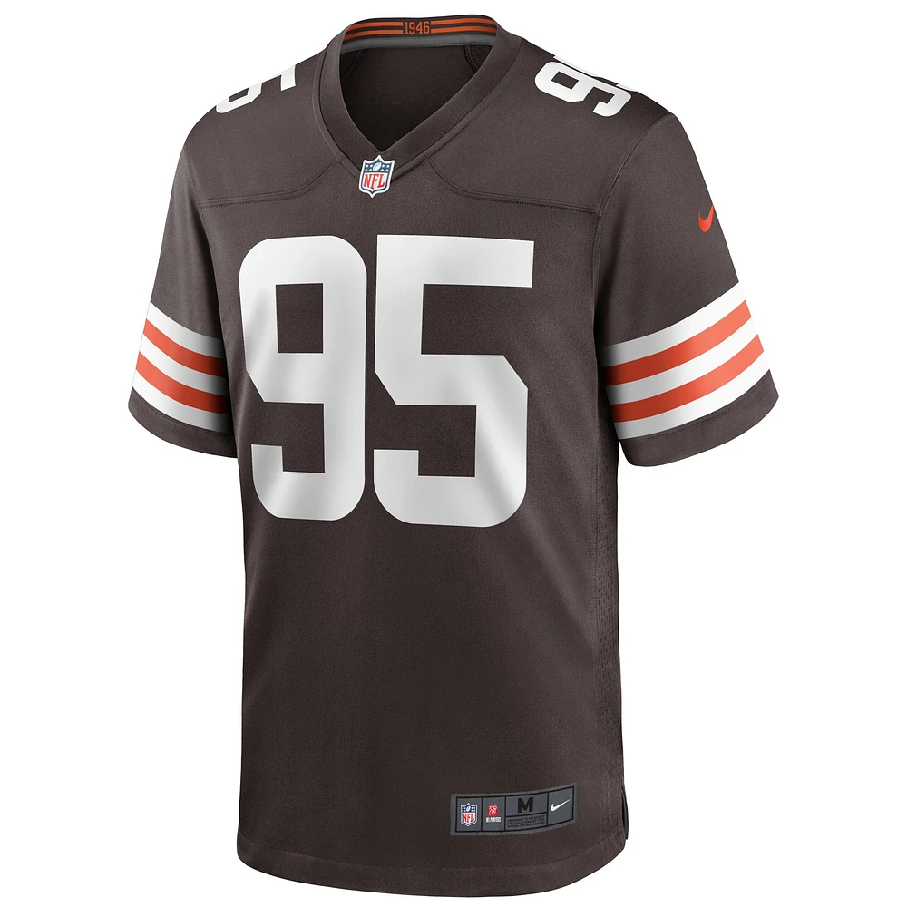 Men's Nike Myles Garrett Brown Cleveland Browns Player Game Jersey