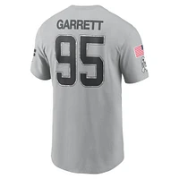 Men's Nike Myles Garrett Gray Cleveland Browns 2024 Salute To Service Name & Number T-Shirt