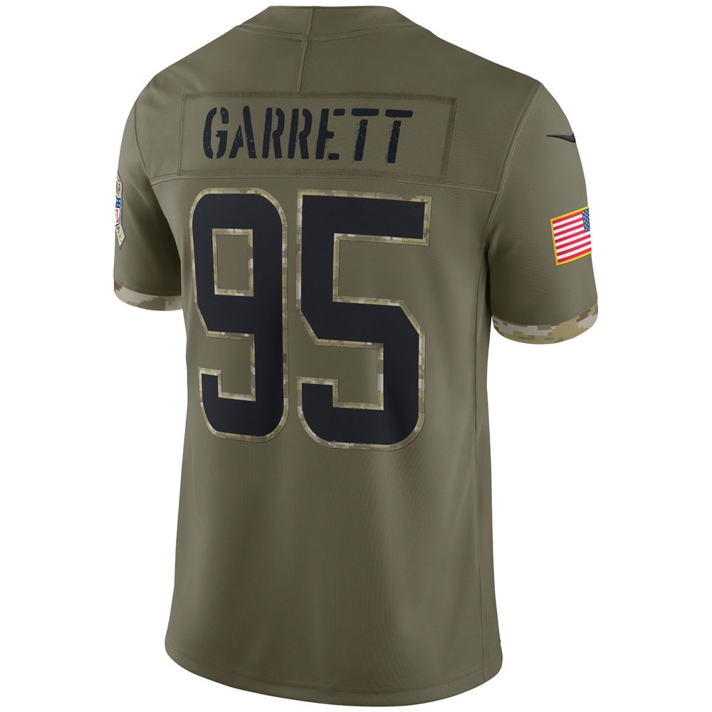 Nike Men's Nike Myles Garrett Olive Cleveland Browns 2022 Salute To Service  Limited Jersey