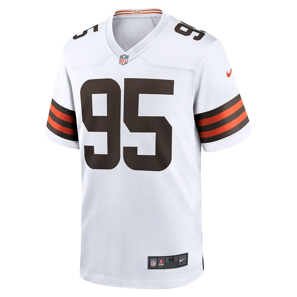 Maillot Nike Myles Garrett pour homme, blanc, Cleveland Browns, match extérieur