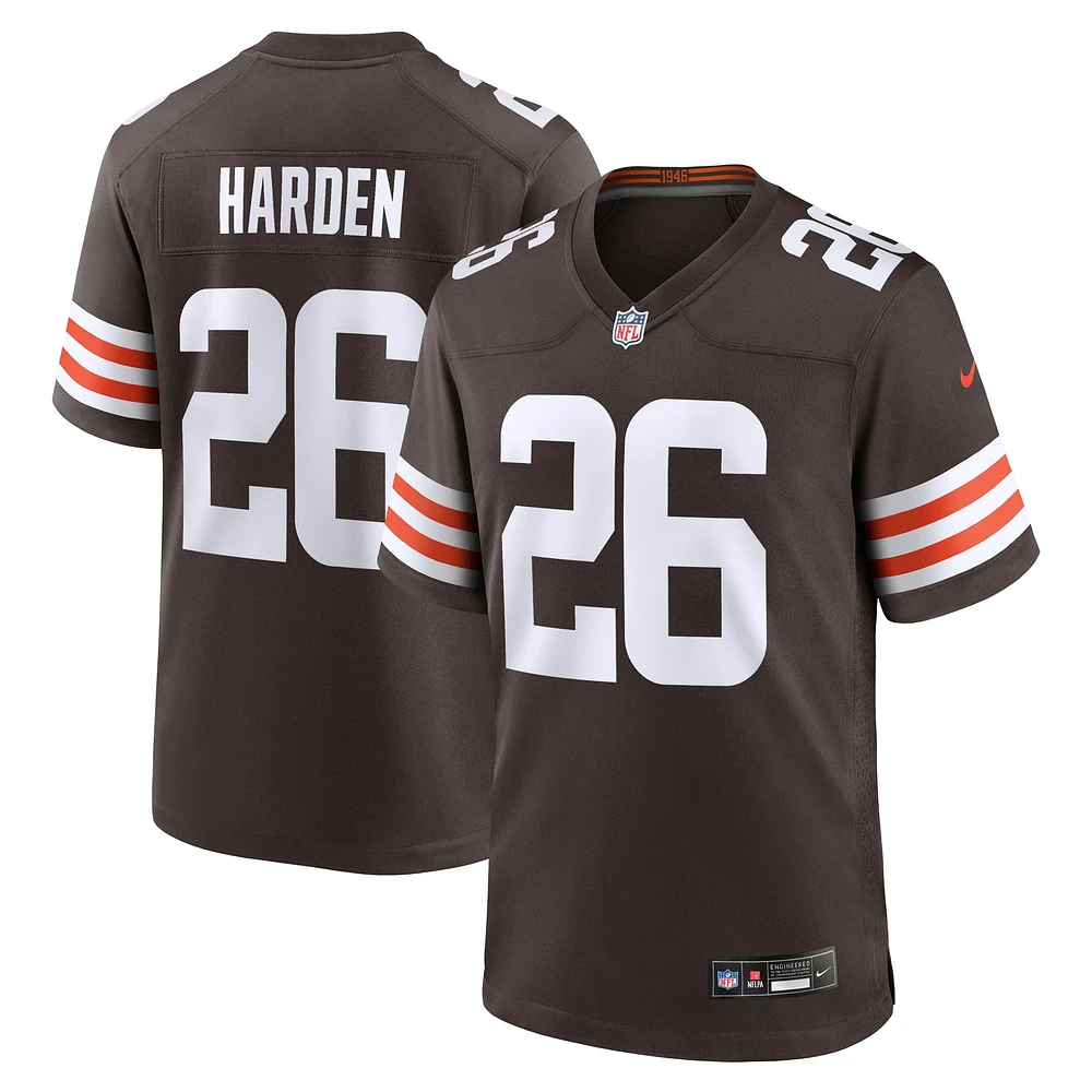 Maillot de match d'équipe Nike Myles Harden Brown Cleveland Browns pour homme