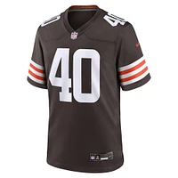 Men's Nike Nathaniel Watson  Brown Cleveland Browns Team Game Jersey