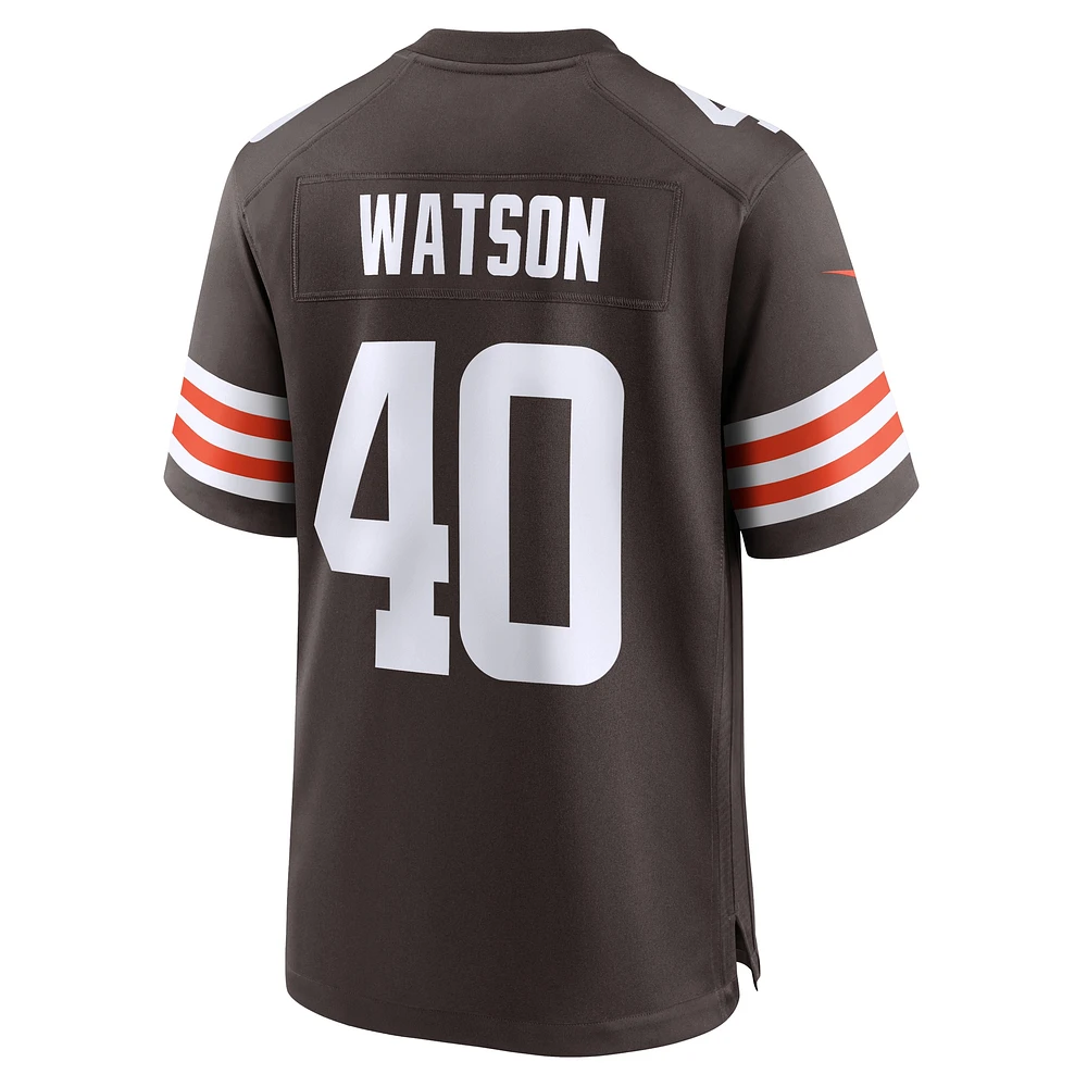 Men's Nike Nathaniel Watson  Brown Cleveland Browns Team Game Jersey