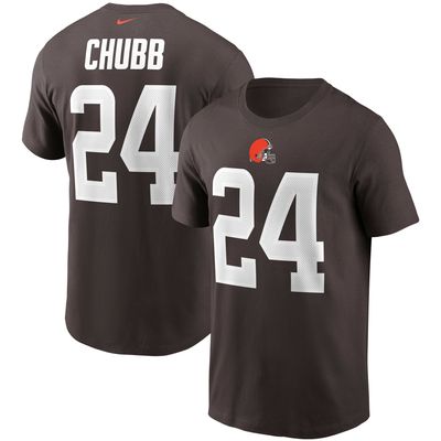 Men's Nike Nick Chubb Brown Cleveland Browns Name & Number - T-Shirt