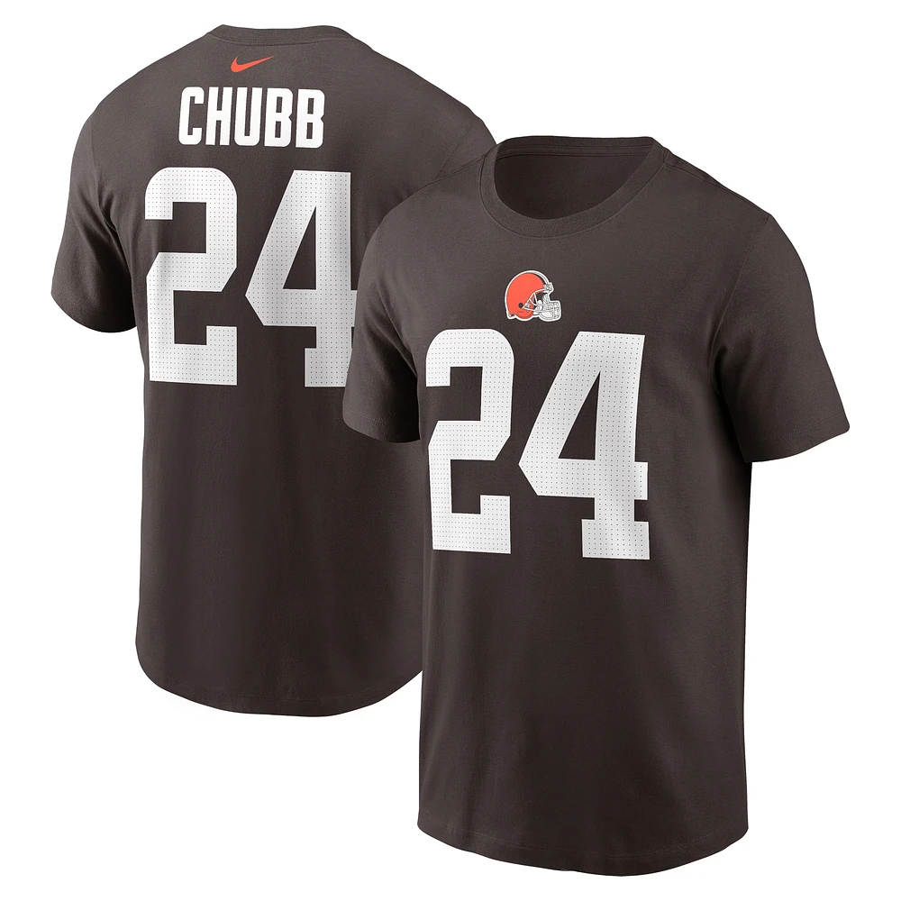 Men's Nike Nick Chubb  Brown Cleveland Browns Player Name & Number T-Shirt