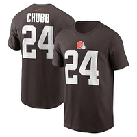 T-shirt Nike Nick Chubb pour hommes, marron, nom et numéro du joueur des Cleveland Browns