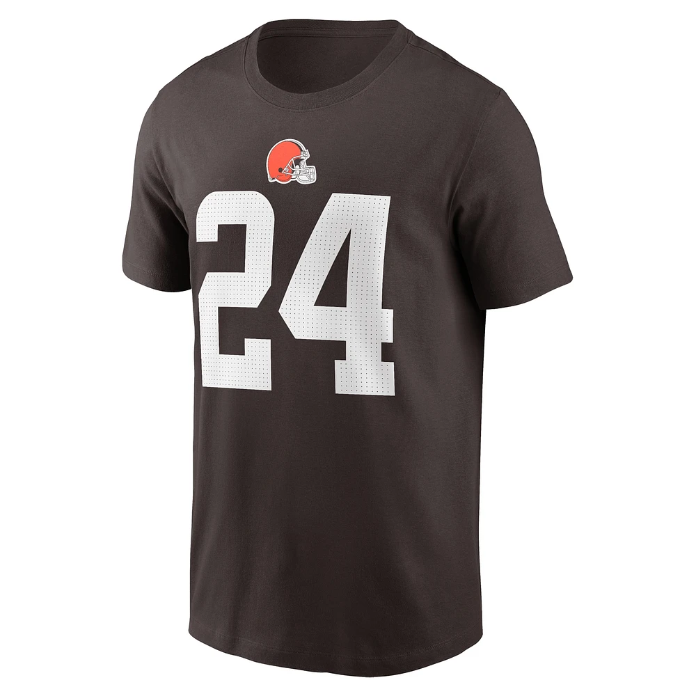 T-shirt Nike Nick Chubb pour hommes, marron, nom et numéro du joueur des Cleveland Browns