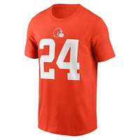 T-shirt Nike Nick Chubb pour homme, orange, nom et numéro du joueur des Cleveland Browns