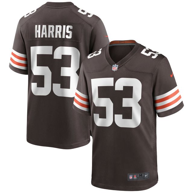 Maillot de match Nike Nick Harris marron des Cleveland Browns pour homme