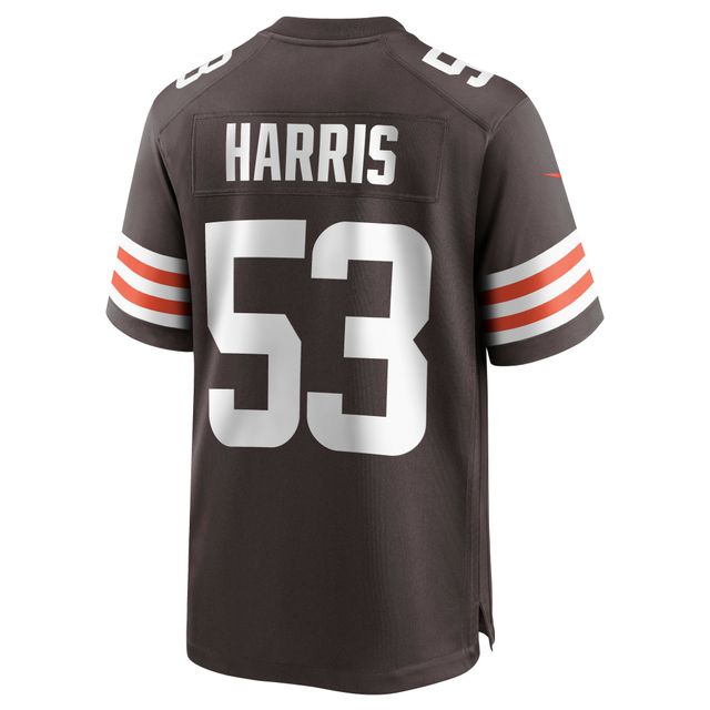 Maillot de match Nike Nick Harris marron des Cleveland Browns pour homme