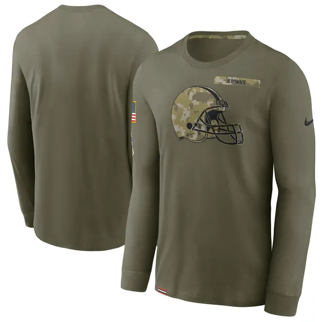 Nike Youth Boys Nick Chubb Olive Cleveland Browns 2022 Salute To Service  Name and Number T-shirt