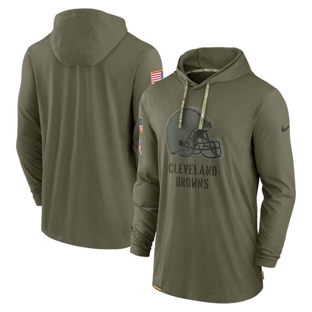 Men's Cleveland Browns Nike Black 2020 Salute to Service Sideline  Performance Pullover Hoodie