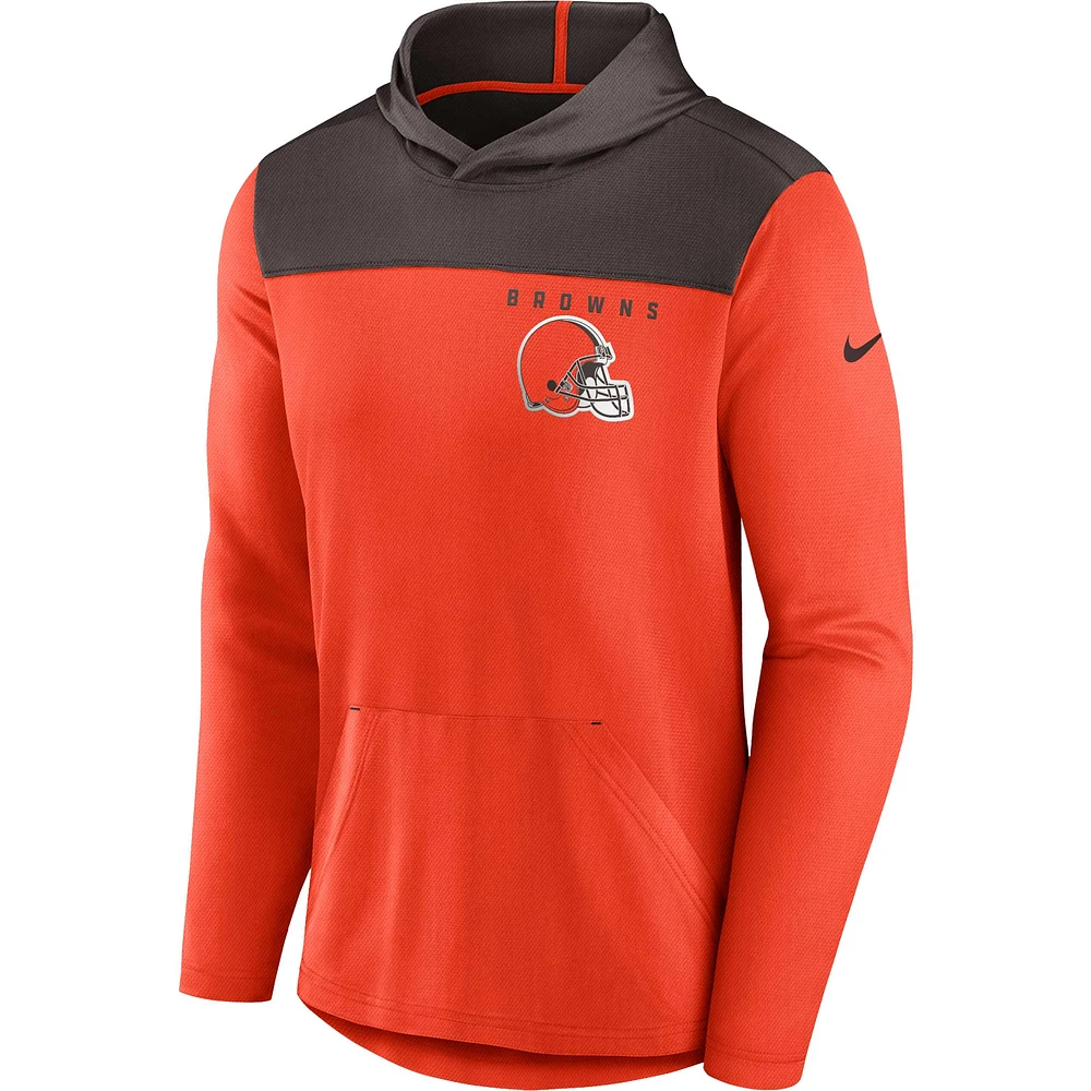 Men's Nike Orange/Brown Cleveland Browns Athletic Lockup Pullover Hoodie