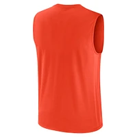 Men's Nike Orange Cleveland Browns Large Logo Performance Muscle Tank Top