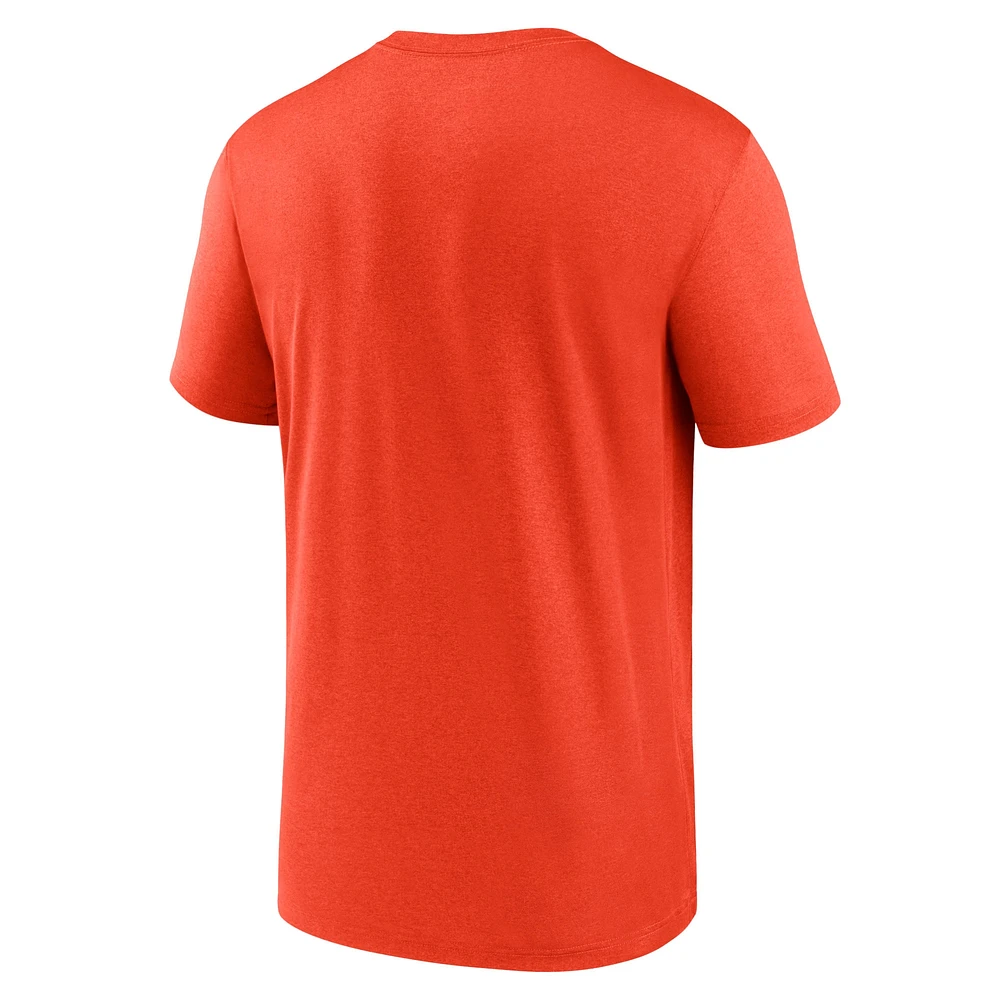 T-shirt de performance pour casque avec logo Legend des Cleveland Browns Nike orange homme