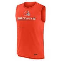 Débardeur Nike Orange Cleveland Browns Muscle Trainer pour homme