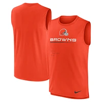 Débardeur Nike Orange Cleveland Browns Muscle Trainer pour homme