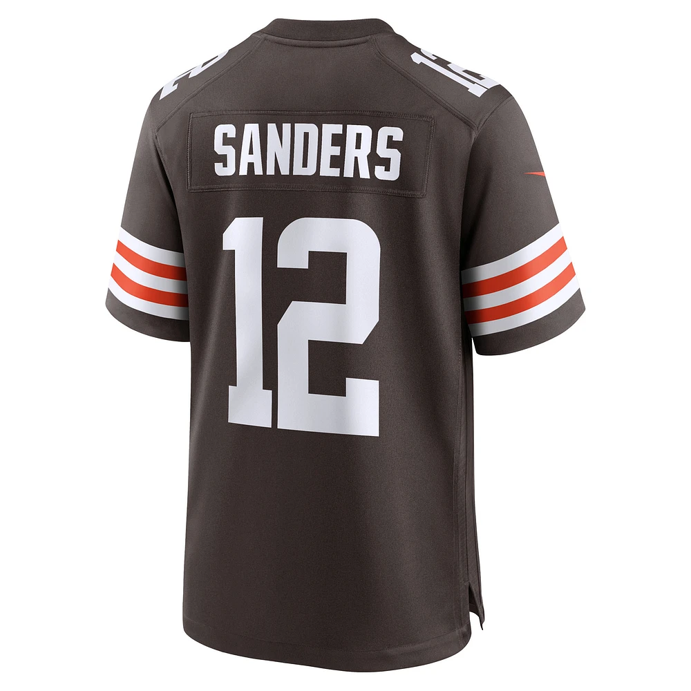 Maillot Nike Shedeur Sanders marron pour homme, draft NFL 2025 des Cleveland Browns