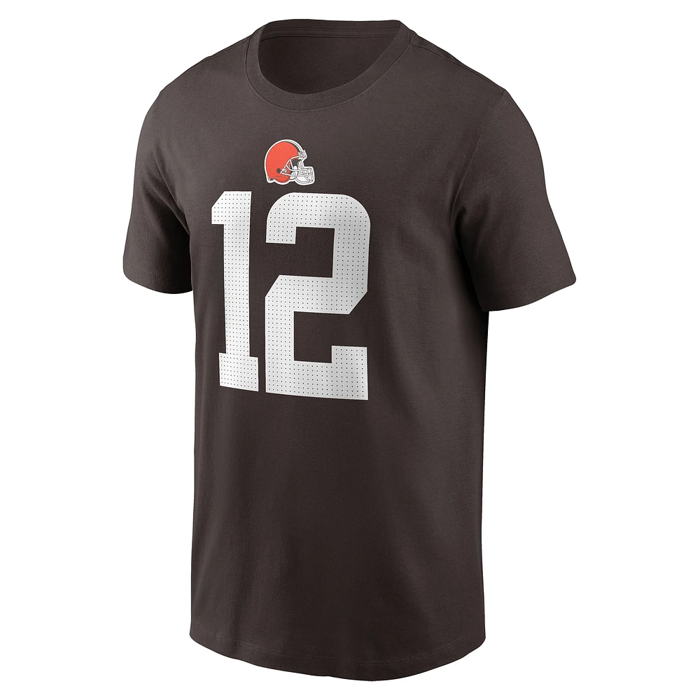 T-shirt Nike Shedeur Sanders Brown pour homme, nom et numéro de la draft NFL 2025 des Cleveland Browns