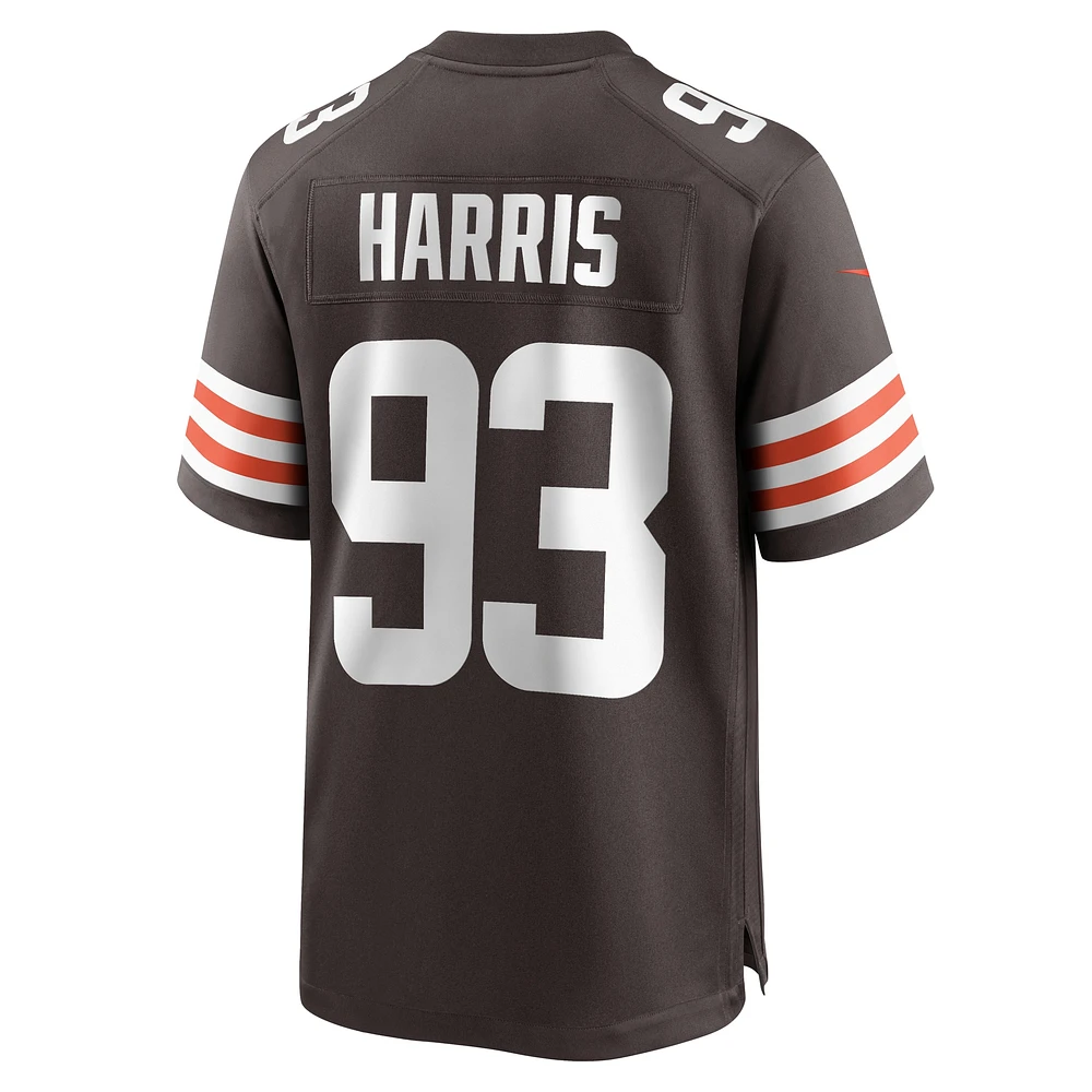 Maillot de match l'équipe Nike Shelby Harris Brown des Cleveland Browns pour hommes