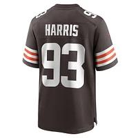 Maillot de match l'équipe Nike Shelby Harris Brown des Cleveland Browns pour hommes