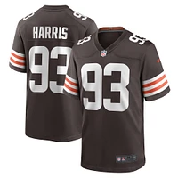 Maillot de match l'équipe Nike Shelby Harris Brown des Cleveland Browns pour hommes