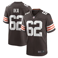 Maillot de match l'équipe Nike Siaki Ika marron des Cleveland Browns pour hommes