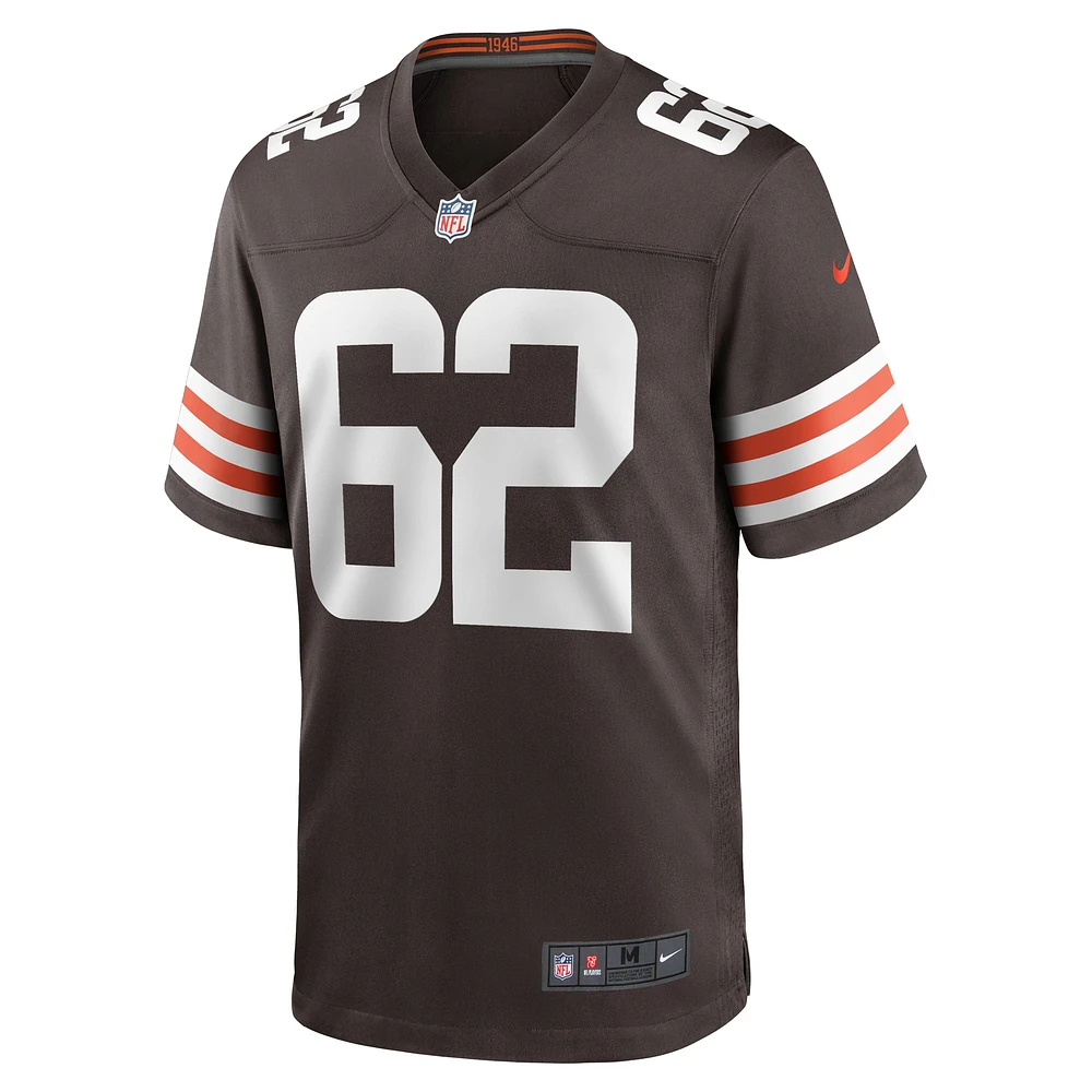 Maillot de match l'équipe Nike Siaki Ika marron des Cleveland Browns pour hommes