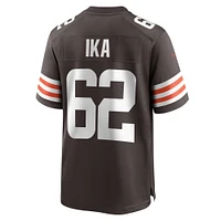 Maillot de match l'équipe Nike Siaki Ika marron des Cleveland Browns pour hommes