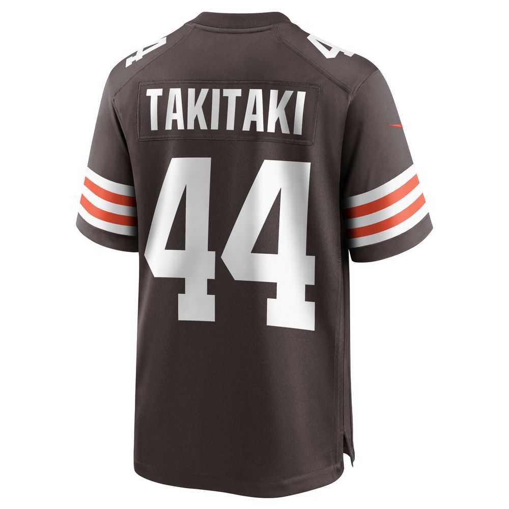 Men's Nike Sione Takitaki Brown Cleveland Browns Game Jersey