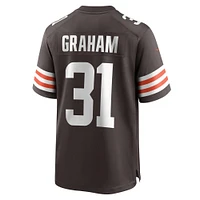 Maillot de match l'équipe Nike Thomas Graham Jr. marron des Cleveland Browns pour hommes