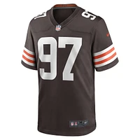 Maillot de match Nike Tommy Togiai pour hommes, marron, Cleveland Browns