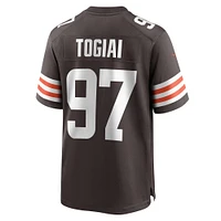 Men's Nike Tommy Togiai  Brown Cleveland Browns Game Jersey