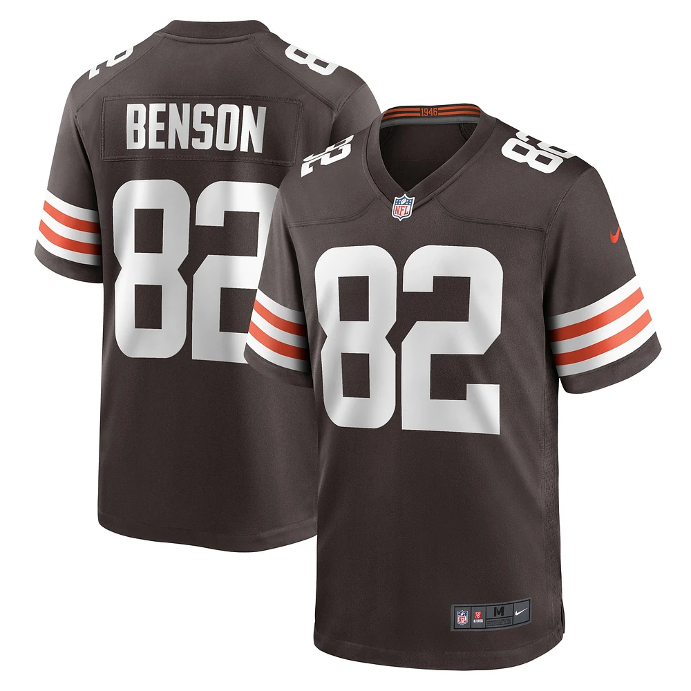 Maillot de match l'équipe Nike Trinity Benson marron des Cleveland Browns pour hommes