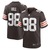 Maillot de match Nike Trysten Hill pour hommes, marron, Cleveland Browns