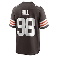 Maillot de match Nike Trysten Hill pour hommes, marron, Cleveland Browns