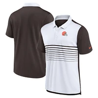 Polo de performance tendance Nike pour hommes, blanc/marron, Cleveland Browns