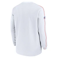 Men's Nike White Cleveland Browns Alternate Logo Coach Long Sleeve Top