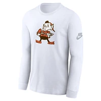 Men's Nike White Cleveland Browns Rewind Essential Long Sleeve T-Shirt