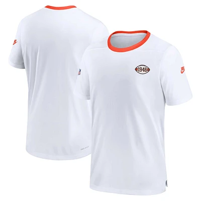 T-shirt Nike Cleveland Browns Sideline Coaches Alternate Performance pour homme, blanc