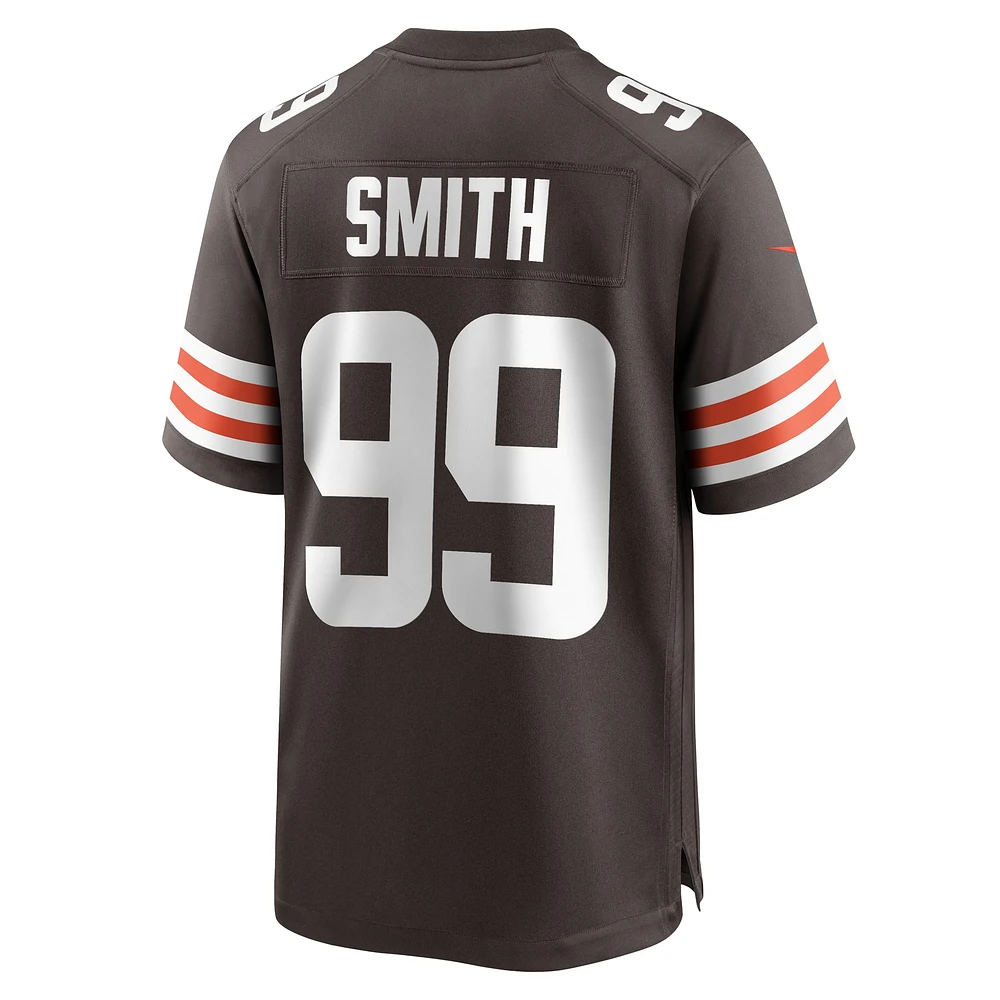 Maillot Nike Za'Darius Smith pour hommes, marron, Cleveland Browns, Team Game